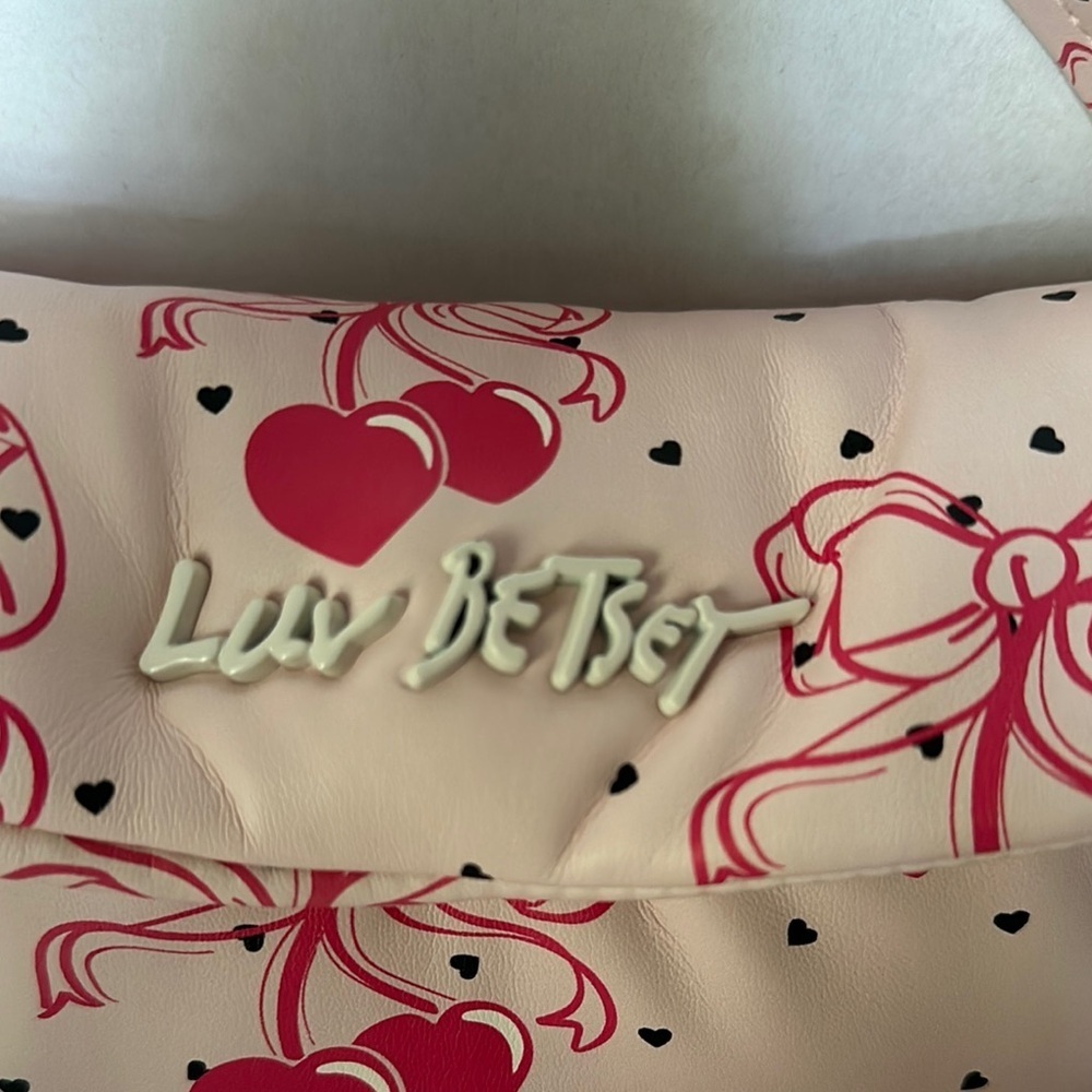 Luv Betsey by Betsey Johnson Pink Bow Cherries Hearts Crossbody Bag - Picture 14 of 16